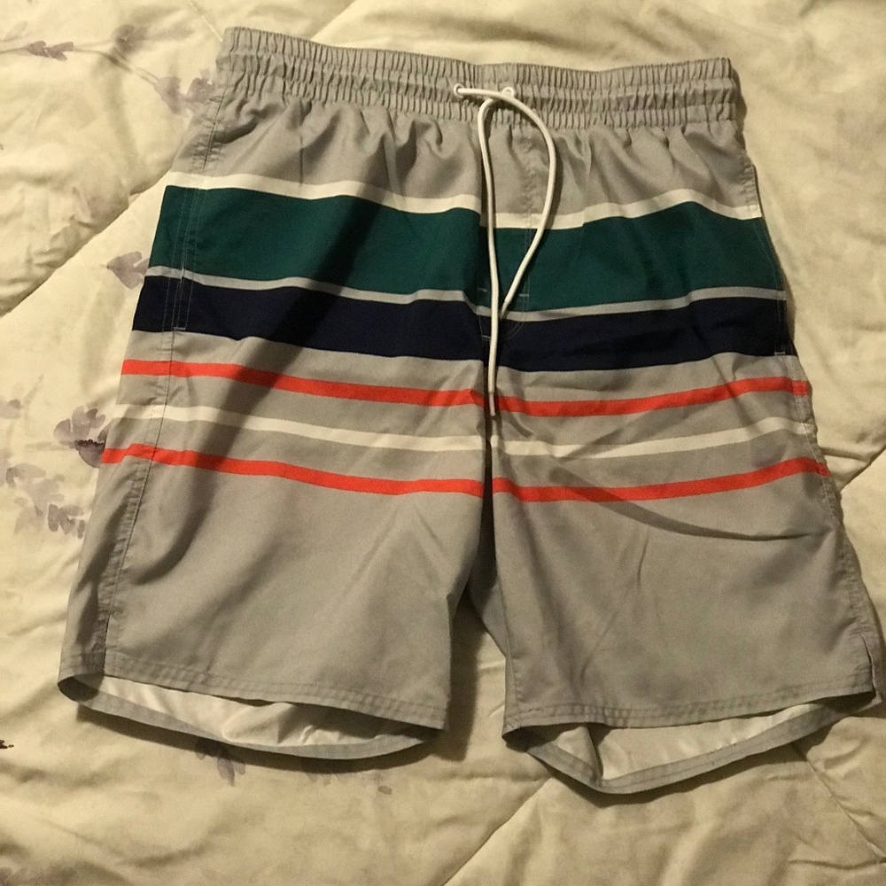 Stripped Grey Swim Shorts